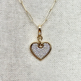 Gold & Diamond Heart Charm