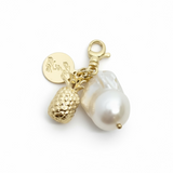 Baroque Freshwater Pearl and Pineapple Charm Cluster