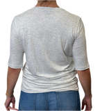 UN - Viscose Elbow Sleeve T-Shirt | Gris Chine