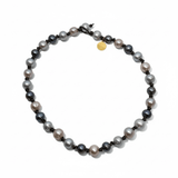 Petite Pearl Choker with Leather Knots | 4 Options | 16"