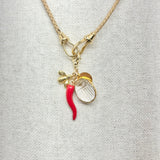Bee, Chili Pepper, and Scarab Charm Cluster