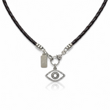 Evil Eye w/ White Enamel Pendant