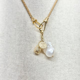 Baroque Freshwater Pearl and Pineapple Charm Cluster