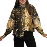 YV - Silk Top w/ Ruffles | Brown