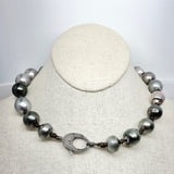 XL Tahitian Pearls w/ Diamond Clasp Choker | 16.75”