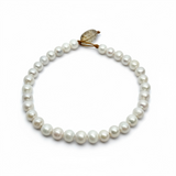 Large Freshwater Pearls Strung on Leather Necklace | 17"