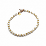 Pearl Choker with Gold Beads | 15"