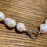 Choker | Baroque Pearls on Colorful Thread w/ Diamond Clasp