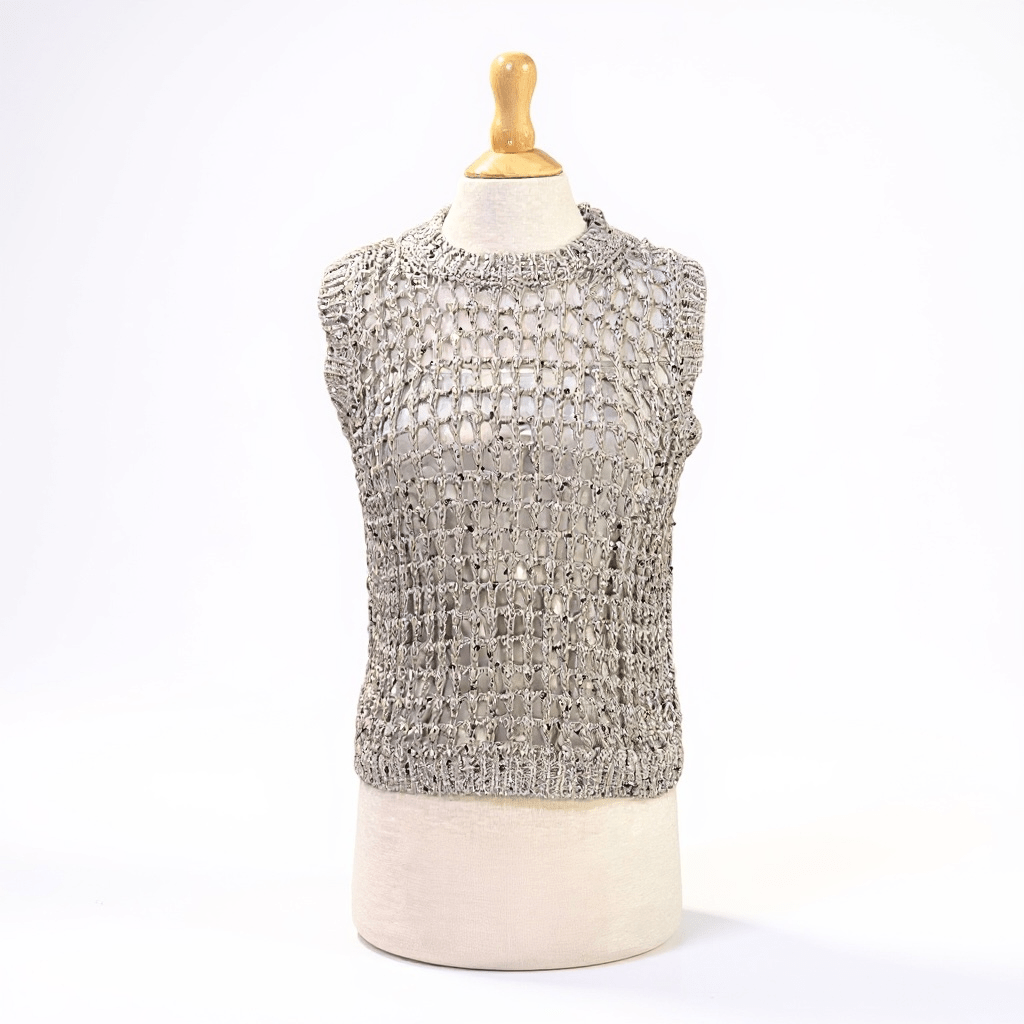 PS - Knitted Sweater Vest | Pearl Silver