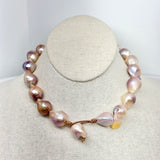 Pink Baroque Choker on Leather | 16"