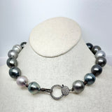 XL Tahitian Pearls w/ Diamond Clasp Choker | 16.5”