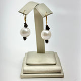 Round Edison Pearl on Leather Earrings