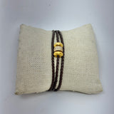 Triple Wrap Bracelet w/ Gold and Diamond Rondels