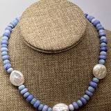 Opal and Freshwater Pearl Necklace | 16"