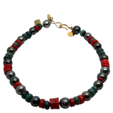 Turquoise and Tahitian Pearl Choker | 16"