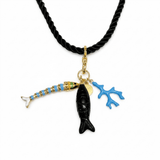 Under the Sea Charm Necklace | Black