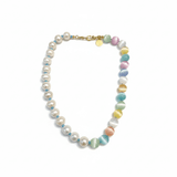 Freshwater Pearl and Pastel Beads Choker | 16"