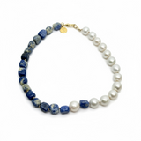 Semi-Precious Stone & Freshwater Pearl Choker | 15"