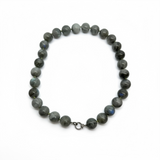Labradorite Necklace w/ Silver Pave Diamond Clasp