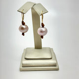 Round Edison Pearl on Leather Earrings