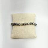 Petite Tahitian Pearls w/ Diamond Rondel Elastic Bracelet