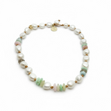 Freshwater Pearl w/ Semi-Precious Stone Choker | 17"