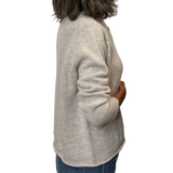 UN - Wool Cashmere Sweater  w/ Buttons | Gris Chine