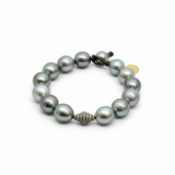 Tahitian Pearl Bracelet with Silver Diamond Accent | 8"