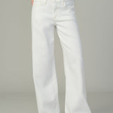 JJ - The Lou Lou Low Rise Wide Leg | Petite | White