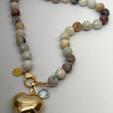 Amazonite Necklace w/ Gold Heart | 16 1/2"