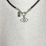 Evil Eye w/ White Enamel Pendant