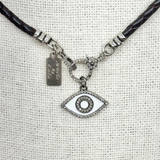 Evil Eye w/ White Enamel Pendant