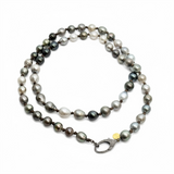 Tahitian Pearl Sautoir with Silver Pave Diamond Clasp | 42”