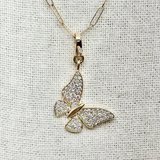 Gold & Diamond Butterfly Charm