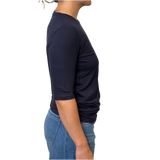 UN - Viscose Elbow Sleeve T-Shirt | Marine
