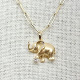 Gold and Diamond Elephant Pendant