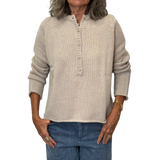 UN - Wool Cashmere Sweater w/ Buttons | Beige