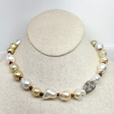South Sea Pearls, Rose Cut & Pave Diamonds Choker | 17”