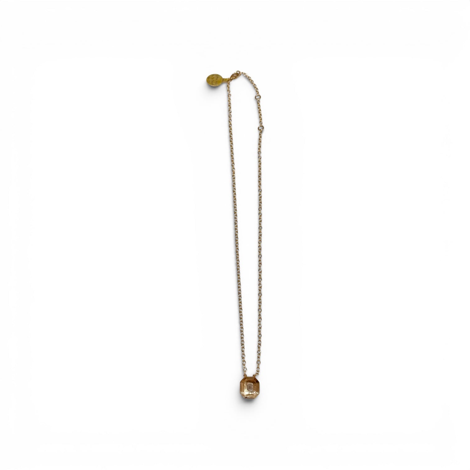 Baguette Diamond w/ 14K Gold Pendant Necklace