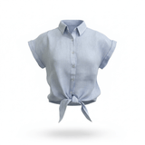 LN - Camicia Donna Front Tie Shirt | Placid Blu