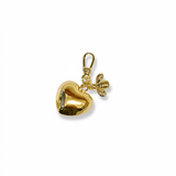 Small Puffy Heart with Bee Charm | Gold