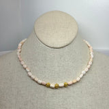 Pink Coral w/ Vermeil Beads Choker | 16"