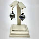 Round Edison Pearl on Leather Earrings
