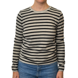 UN - 100% Cotton Long Sleeve Striped T-Shirt | Galet Noir