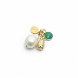 Baroque Freshwater Pearl, Pineapple, and Semi-Precious Stone Charm Cluster