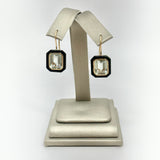 Onyx & Green Amethyst w/ 14K Gold Earrings