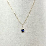 Sapphire, Diamond, & 18K Gold Pendant