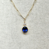 Sapphire, Diamond, & 18K Gold Pendant
