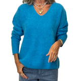UN - Alpaca V-Neck Sweater | Turquoise