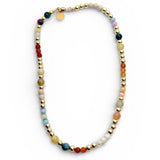 Semi-Precious Necklace with Gold Beads | 17"